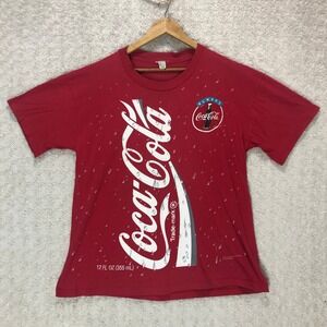 Coca-Cola‎ Distressed Graphic T-Shirt Always Coca-Cola Red Tee Men's Size XL